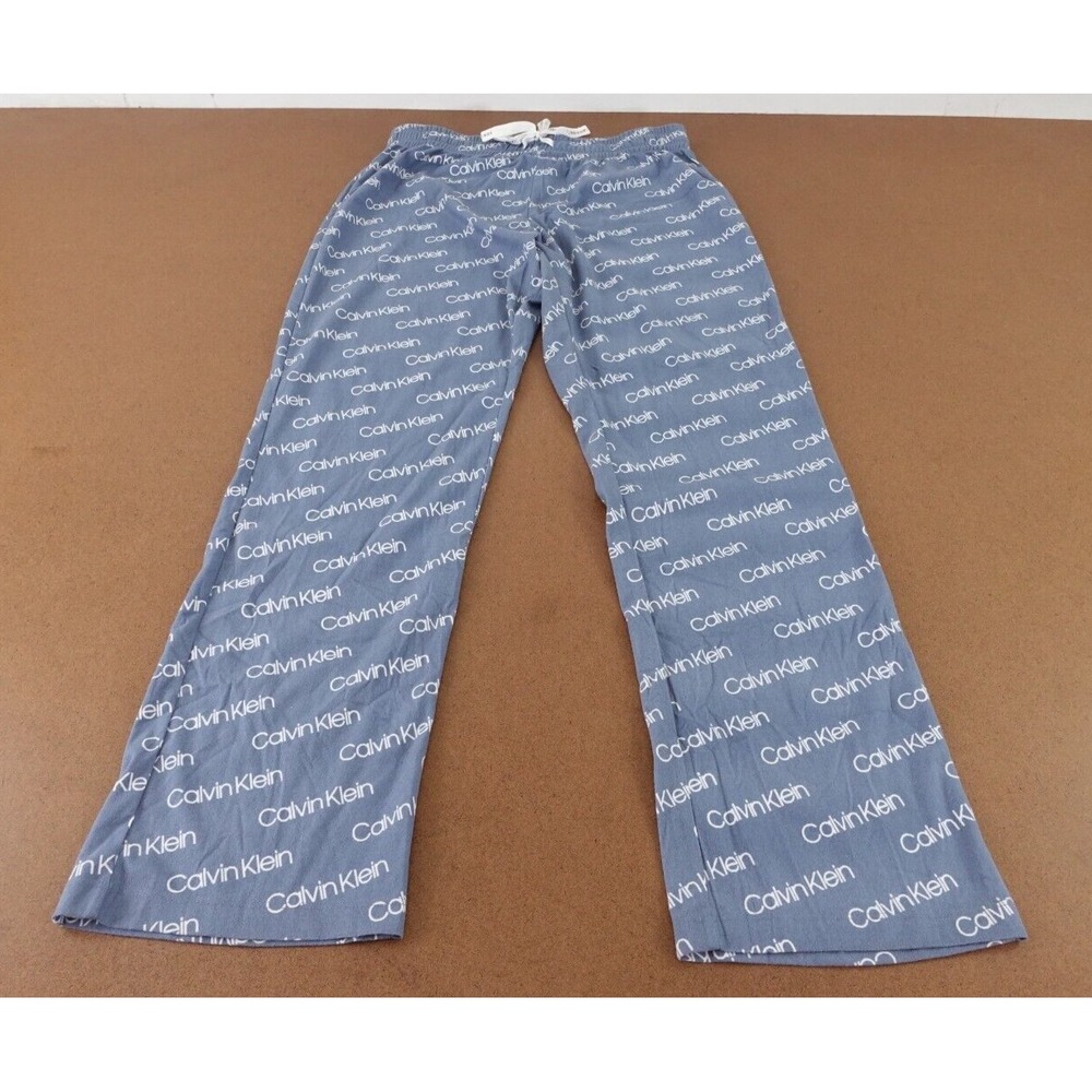 Calvin Klein Women's Size Small Blue Flannel Logo Pajama Pants New